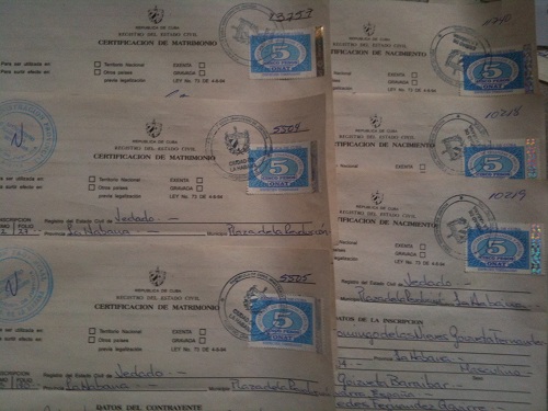 certificates from Cuba