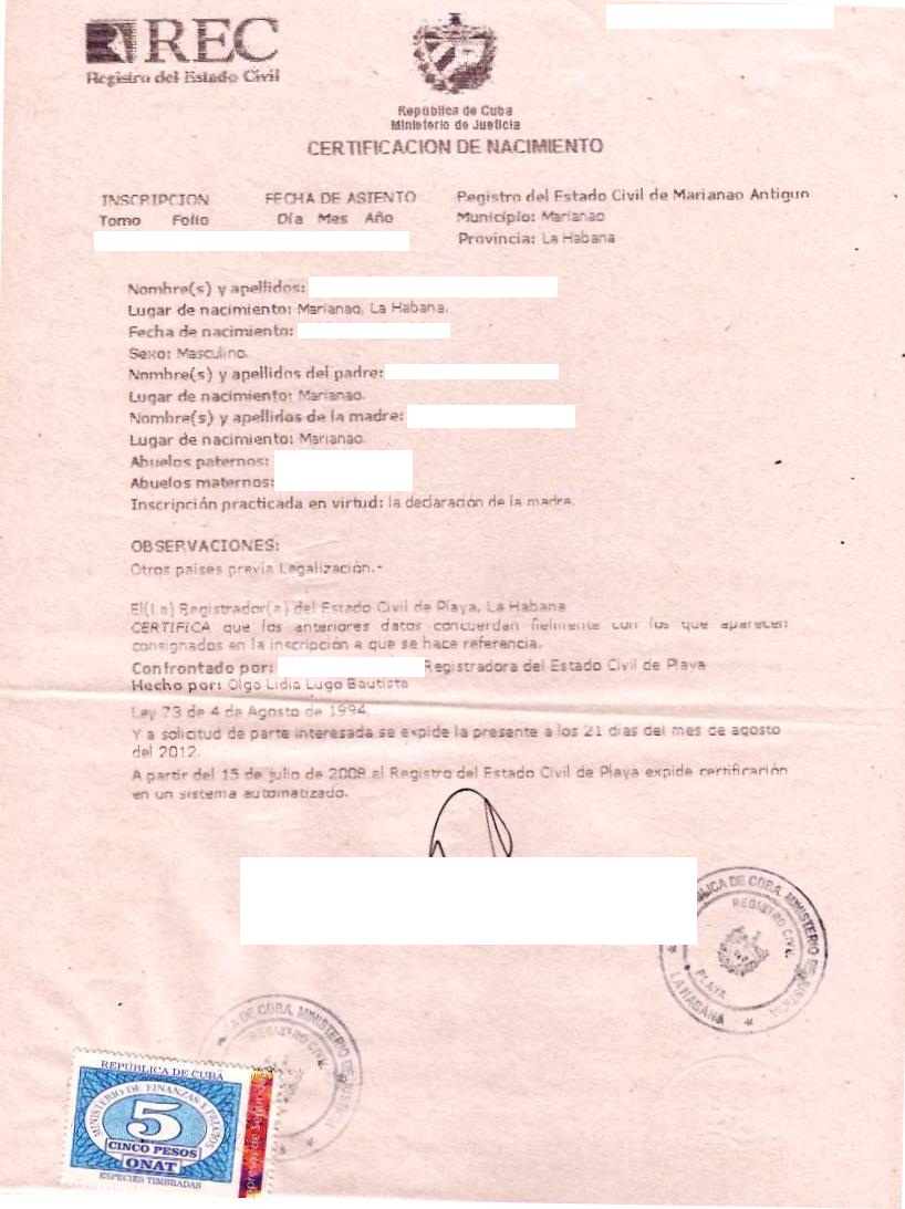 new format Cuban birth certificate new format Cuban birth certificate